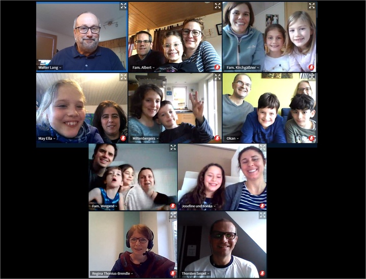 Erstkommunionfamilien beim Online-Familientag am 05.02.2022