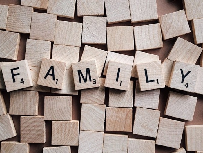 Bausteine mit dem Wort Family